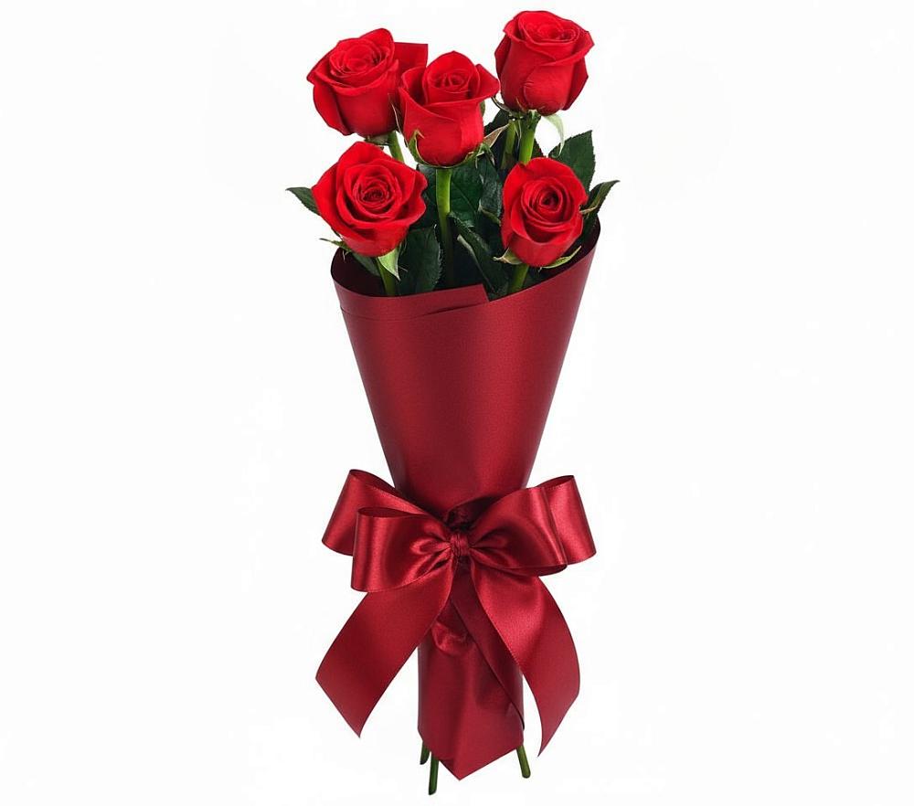 Букет 5 Красных роз Эдлесс Лав в Лорисе