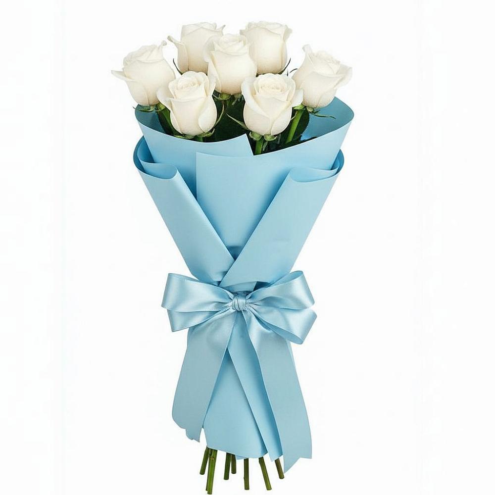 Букет 7 белых роз Проуд в Лорисе